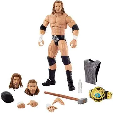 WWE Triple H Ultimate Edition Wave 3 Multiple-Pose 6-inch Action Figure with Entrance Gear, Extra Heads & Swappable Hands ​