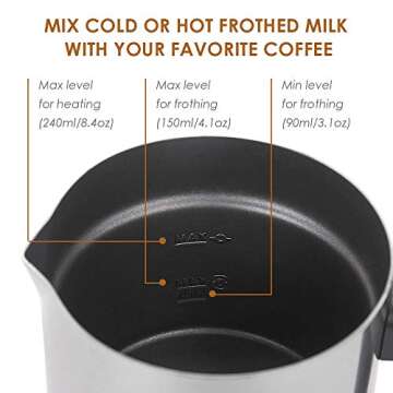 Betitay Electric Hot Milk Heater for Perfect Cappuccinos