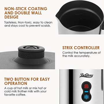 Betitay Electric Hot Milk Heater for Perfect Cappuccinos
