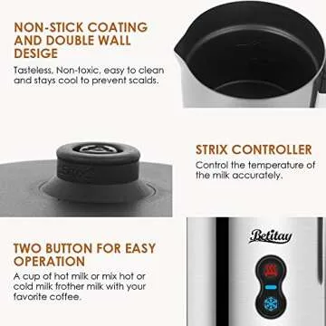 Betitay Electric Hot Milk Heater for Perfect Cappuccinos