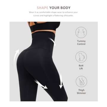 FeelinGirl Corset Waist Trainer Leggings for Women Tummy Control High Waisted Leggings Magic Waist S...