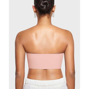 INLYRIC Women's Inbarely Strapless Bandeau Bra Bralette Tube Top Seamless Comfortable Stretchy Non Padded Bras Tops Marshmallow Pink X-Large