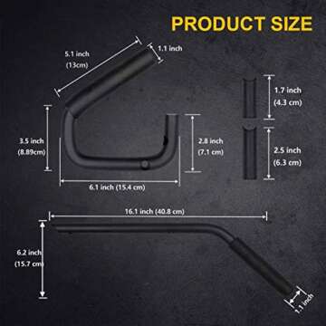 SUPAREE Front & Rear Grab Bar Grab Handle Bars Compatible with 2007-2018 Jeep Wrangler JK JKU Sahara Sports Freedom Rubicon X & Unlimited 2/4 Door