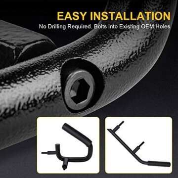 SUPAREE Front & Rear Grab Bar Grab Handle Bars Compatible with 2007-2018 Jeep Wrangler JK JKU Sahara Sports Freedom Rubicon X & Unlimited 2/4 Door