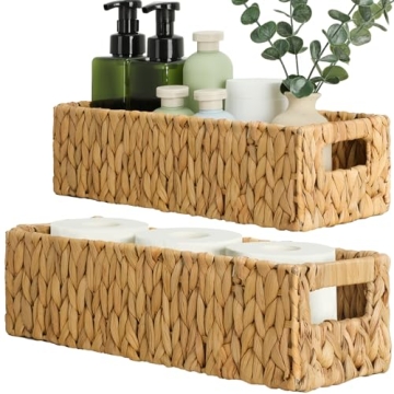 Graciadeco Wicker Bathroom Organizer Baskets 2 Pack