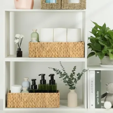 Graciadeco Wicker Bathroom Organizer Baskets 2 Pack