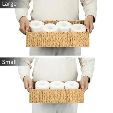 Graciadeco Wicker Bathroom Organizer Baskets 2 Pack