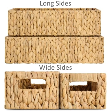 Graciadeco Wicker Bathroom Organizer Baskets 2 Pack