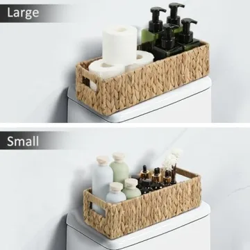Graciadeco Wicker Bathroom Organizer Baskets 2 Pack