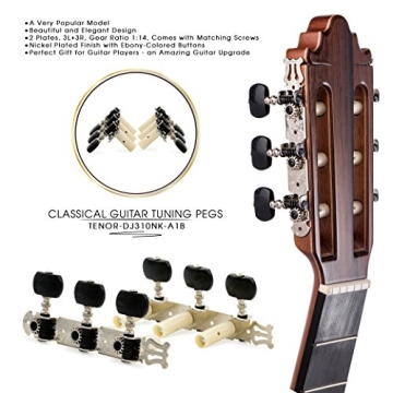 TENOR DJ310NK-A1B Classical Guitar Tuners - Smooth, Durable Tuning Machines for Enhanced Playability