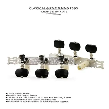 TENOR Classical Guitar Tuners with Nickel Finish and Ebony Buttons