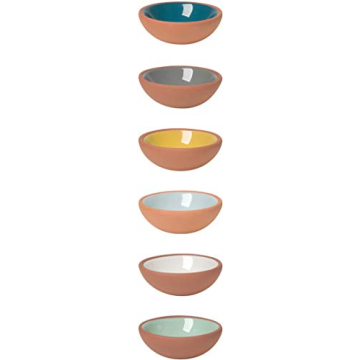 Now Designs Pinch Bowl Set - 6 Colorful Terracotta Bowls