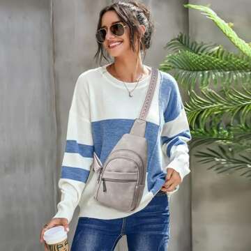 Mroede Sling Bag Crossbody Bags for Women Cross Body Bag Fanny Packs Chest Bags Sling Purses for Tra...