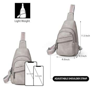 Mroede Sling Bag Crossbody Bags for Women Cross Body Bag Fanny Packs Chest Bags Sling Purses for Travel Shopping