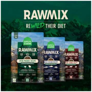 Open Farm RawMix Grain-Free Prairie Recipe for Dogs, Includes Kibble, Bone Broth, and Freeze Dried Raw, Inspired by The Wild, Humanely Raised Protein and Non-GMO Fruits and Veggies, 3.5 lb