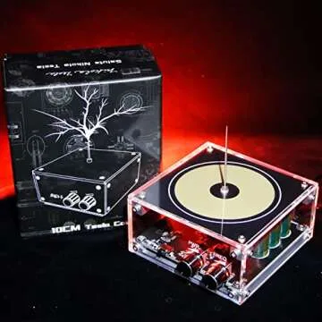 Vastarry 10 Cm Solid State Music Tesla Coil Artificial Lightning Desktop Toy For unisex-adult Electr...