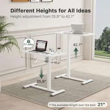 Gibbon Mounts Mobile Standing Desk | Adjustable Pneumatic Laptop Table for Home & Office