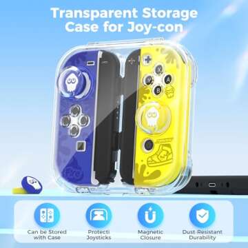 IINE Storage Case for Joypad, Portable Dust-Proof Protective Box Compatible with Joy-con with Cover ...