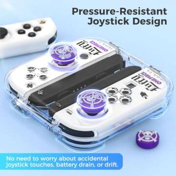 IINE Storage Case for Joypad, Portable Dust-Proof Protective Box Compatible with Joy-con with Cover and Thumb Grip Caps, Joypad Travel Case with Magnetic Closure