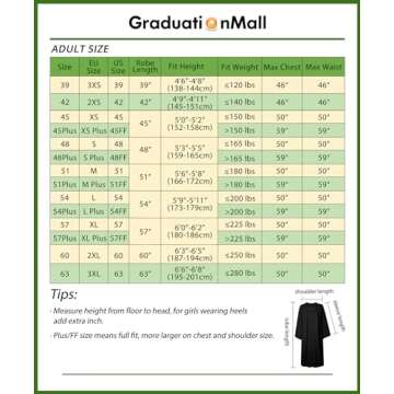 GraduationMall Matte Graduation Gown Cap Tassel Set 2025 for High School and Bachelor Black 48(5'3"-5'5")