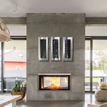 Statements2000 Contemporary Black & Silver Abstract Metal Wall Art Accent Modern Home Decor, Set of Three - Trifecta by Jon Allen