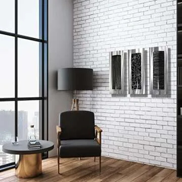 Statements2000 Contemporary Black & Silver Abstract Metal Wall Art Accent Modern Home Decor, Set of Three - Trifecta by Jon Allen