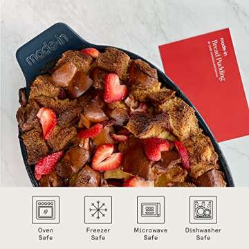 Made In Cookware - Oval Baking Dish - Slate Blue - Hand Crafted Ceramic - Professional Bakeware - Made in France