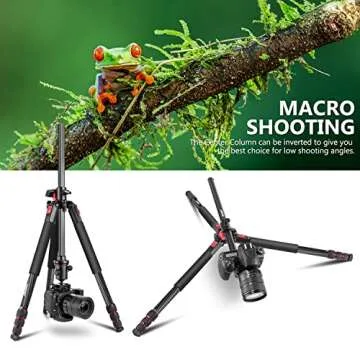 NEEWER 72 Inch Carbon Fiber Monopod Tripod with Rotating Center Column and Arca Type Plate 360° Ball Joint Lightweight Horizontal Tripod for DSLR Camcorder up to 33 lbs