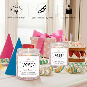 Homsovler 40th Birthday Candle - Unique Gift Idea