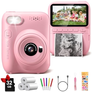 Kids Instant Print Camera - 32MP & 1080P Fun