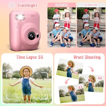 Kids Instant Print Camera - 32MP & 1080P Fun