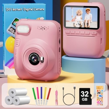 Kids Instant Print Camera - 32MP & 1080P Fun