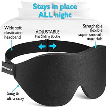 Sleep Mask with 3D Design: Light Blocking & Cooling Eye Covers
