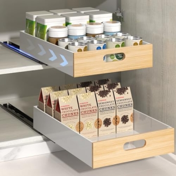 POKIPO Pull Out Drawer - Multi-Purpose Easy Install Cabinet Organizer for Kitchen, Pantry, Office