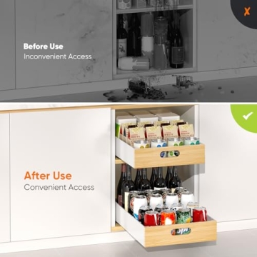 POKIPO Pull Out Drawer - Easy to Install Cabinet Organizer