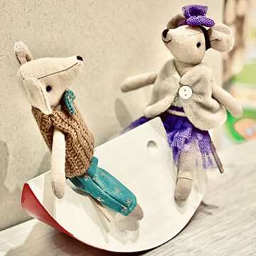 LEVLOVS Mouse and The Mushroom in a Leaf Bed Mouse Doll Christmas Mouse in a Box Sister Mouse in Matchbox Linen Doll