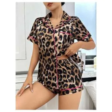Cute Silk Satin Pajamas for Women Cow Print Loungewear