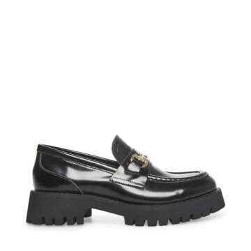 Steve Madden Women's Lando Loafer, Black, 7