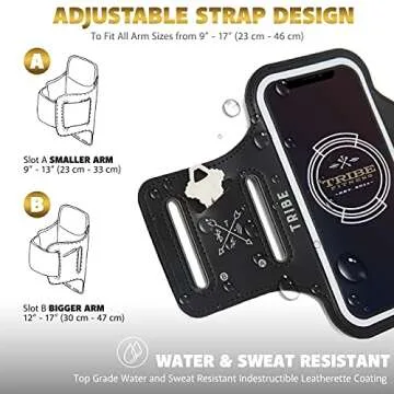 TRIBE Water Resistant Phone Armband Case for Active Lifestyles