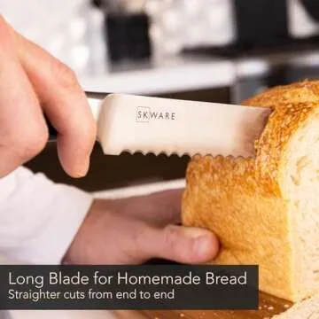 SKWARE Premium 10 Inch Bread Knife for Effortless Cutting