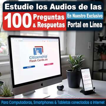 US Citizenship Flash Cards 2025 : Study Guide: Ciudadania Americana Spanish and English. Flash Cards incluye Audios Online. USCIS 100 Preguntas y respuestas