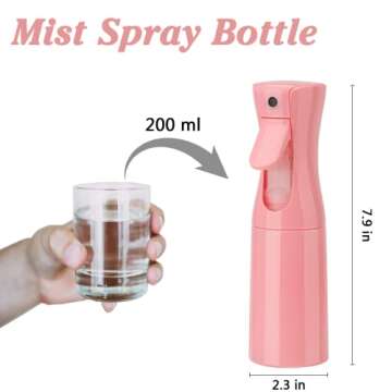 Xiuying Feng Continuous Mist Spray Bottle for Hair, 6.8OZ /200ML Hair Mister Spray Bottle, Water Spr...