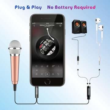 Wootrip [2PCS] Mini Karaoke Microphone, Mini Voice Recording Microphone Portable Karaoke Mic for Singing, Recording, Voice Recording(Silver/Gold)