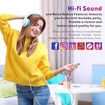 Wootrip [2PCS] Mini Karaoke Microphone, Mini Voice Recording Microphone Portable Karaoke Mic for Singing, Recording, Voice Recording(Silver/Gold)