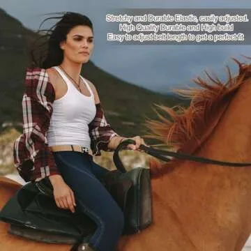 Silicherry 4 Pcs 1.5 Inch Elastic Equestrian Belt Horse Riding Belt with Surcingle Buckle for Women(Colorful)