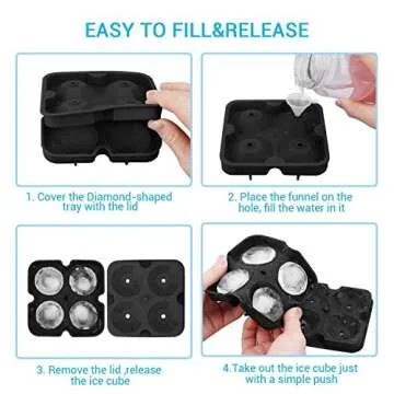 SAWNZC Diamond Ice Cube Molds Reusable Silicone Flexible 6-Ice Trays Maker with Lid for Chilling Whiskey Cocktails, Easy Release Stackable Trays with Covers(Update Version)