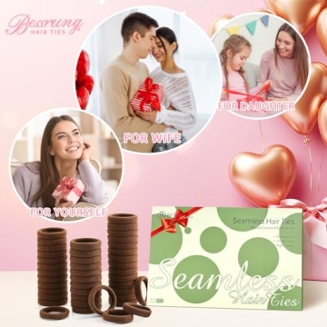 100 Pcs Thick Seamless Hair Ties for All Hair Types