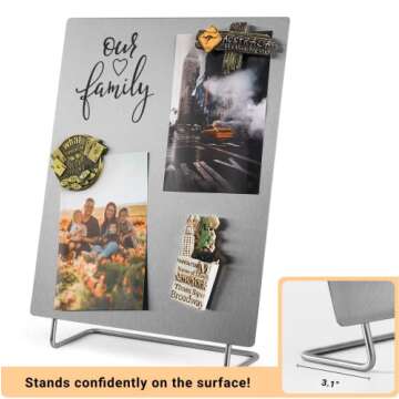 Large Magnetic Bulletin Board – Dry Erase Memo Board with Stand – Metal Easel for Magnet Display...