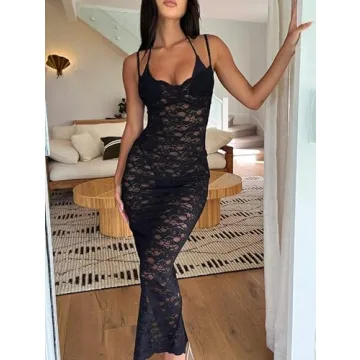 Buy Sexy See Through Mesh Maxi Dress for Parties & Beach