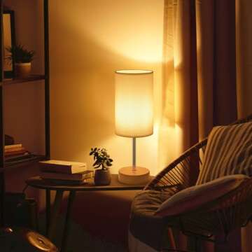 JICAI Cordless LED Table Lamp - 5000mAh Battery Operated, Portable Small Light Rechargeable, Touch D...